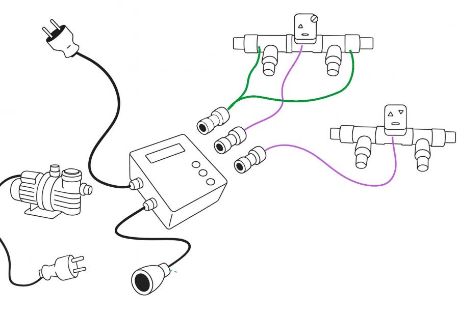 Connecting sensors and valves